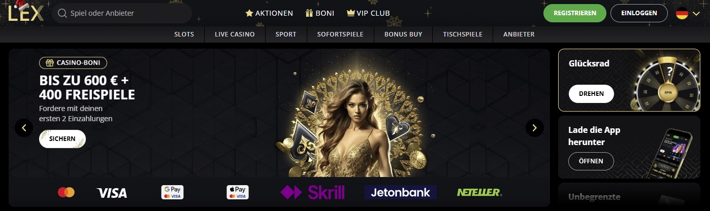 Hauptansicht der Lex Casino Lobby